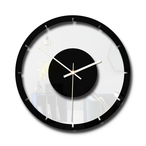 TM011 Orologio da parete muto in acrilico trasparente con quadrante rotondo in legno, TM011 A