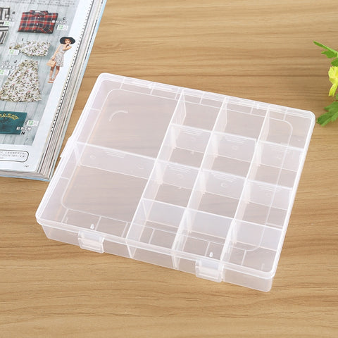 Scatola portaoggetti in plastica per organizer, 14 scomparti, divisore regolabile, scomparto a griglia rimovibile per gioielli, orecchini, gancio da pesca, piccoli accessori, 14 Slots
