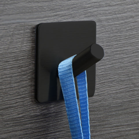 Appendiabiti da bagno in acciaio inox nero con gancio obliquo non