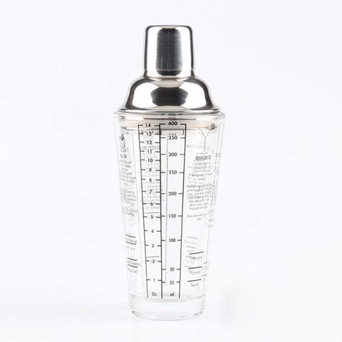 Strumenti per shaker da cocktail in vetro in acciaio inossidabile Tazza da tè al latte con scala, capacità: 450 ml, 450ml Cocktail Shaker