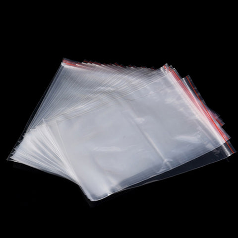 Buste da imballaggio trasparenti con chiusura a zip - 100 pezzi, 16 x