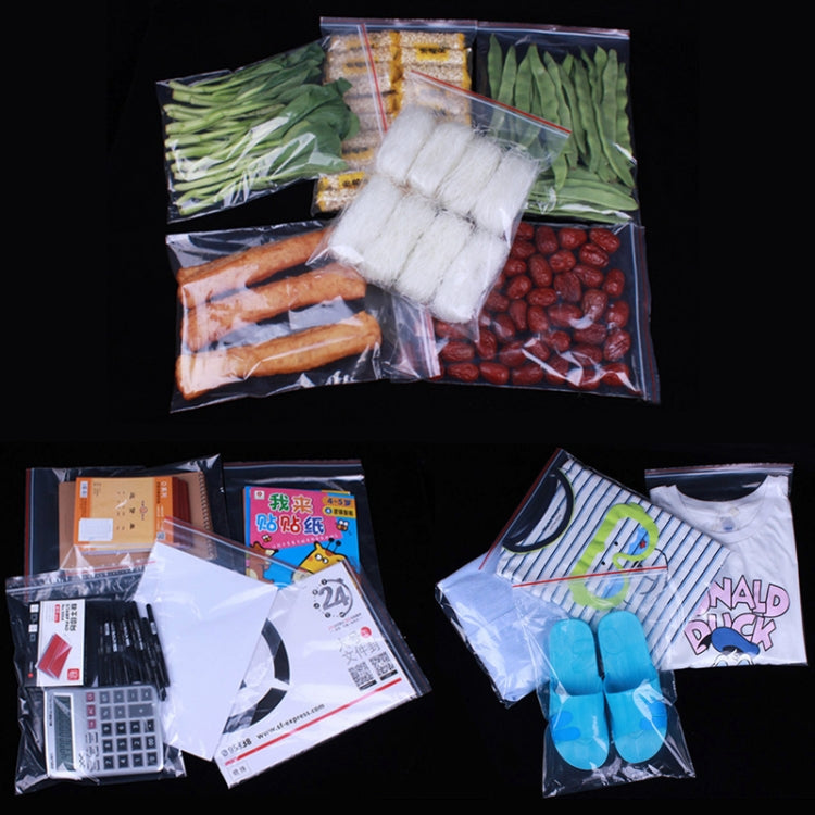 100pcs/pack PE Self Sealing Clear Zip Lock Packaging Bag, 16cm x 24cm, Custom Printing and Size are welcome, 16*24cm
