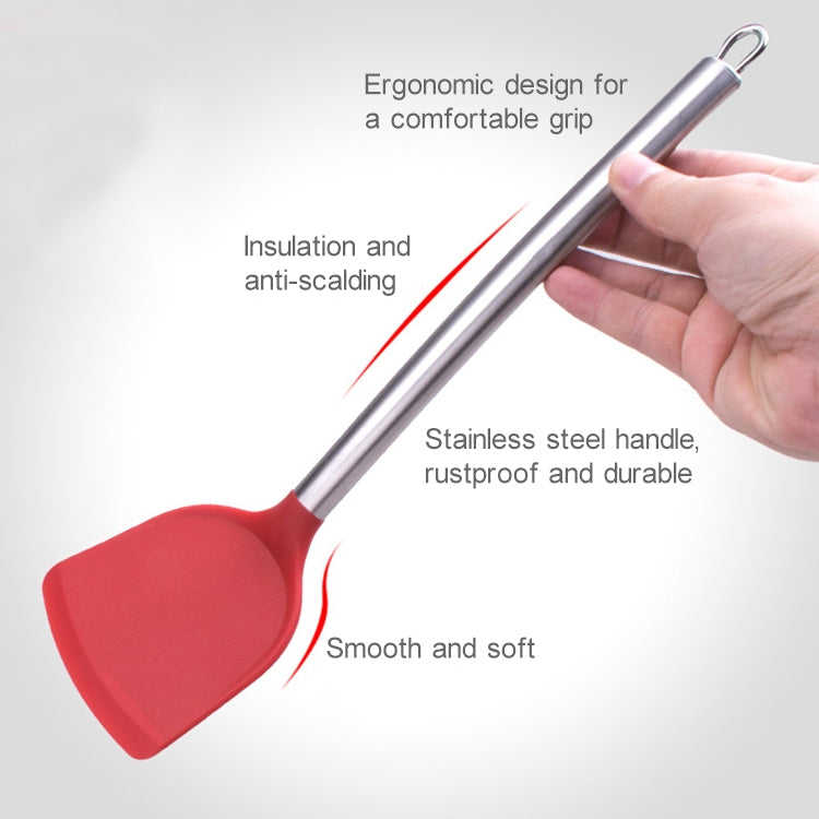 Fetta di cottura in silicone resistente alle alte temperature con manico in acciaio inossidabile kn605, Black, Grey, Red