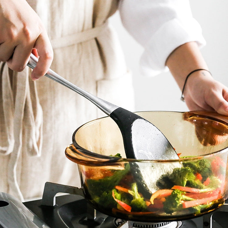 Fetta di cottura in silicone resistente alle alte temperature con manico in acciaio inossidabile kn605, Black, Grey, Red