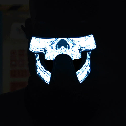 FG-MA-023 Masque d'Halloween Masque de cosplay de terreur à lumière Fredda avec LED avec contrôle vocal, FG-MA-023