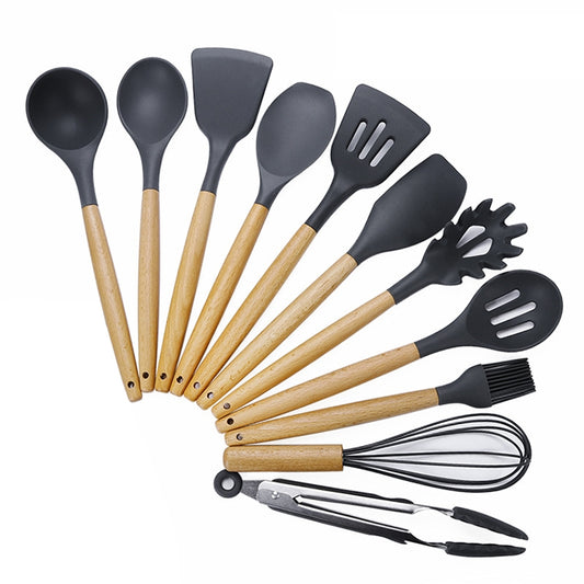 Set di Utensili da Cucina 11 in 1 con Cucchiaio Spatola in Silicone