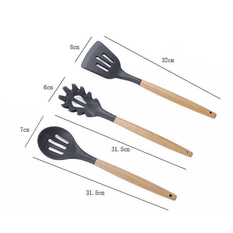 Set di Utensili da Cucina 11 in 1 con Cucchiaio Spatola in Silicone