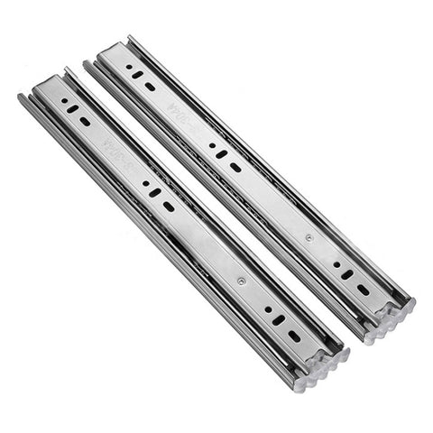 Guide scorrevoli per cassetti mute in acciaio inox, 3 sezioni, 14"