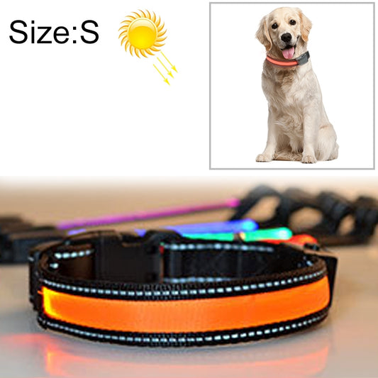 collare-luminoso-a-led-solare-ricarica-usb-per-cani-di-taglia-media-e-grande-circonferenza-del-collo-s-35-40-cm-size-s - immagine 1