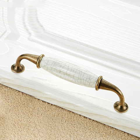 Maniglia per armadio in ceramica Crack - Passo 128 mm, Modello 5025