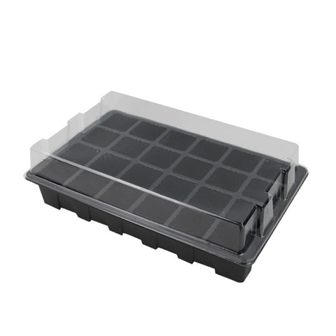 Vassoio per piantina Piatto per germogli 24 fori Vasi per vivai Coperchi per vassoi Scatola per giardinaggio Bonsai Mini Serra Piatto per vivai Tre set, 2 PCS