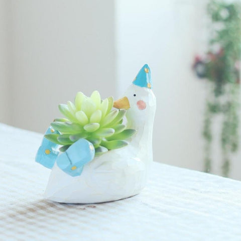 Belle maison de jardin en résine carton animée en forme d'animal, vase de fleurs, décoration animale, vase de fleurs, en forme d'animal