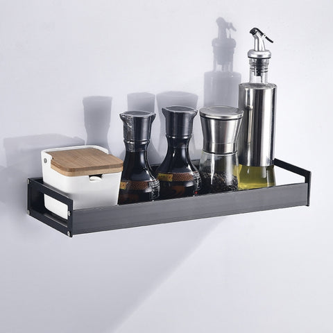 Portaoggetti per condimenti da parete multifunzione da cucina da 30 cm, 30cm(Black)