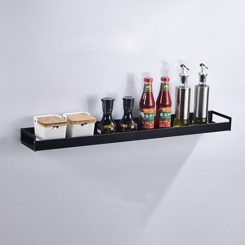 Portaoggetti per condimenti da parete multifunzione da cucina da 70 cm, 70 cm(Nero)