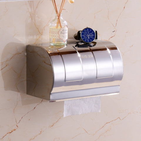Porte-rouleau de serviettes en papier imperméable à lumière brillante monté au mur en acier inoxydable K20 304, K20