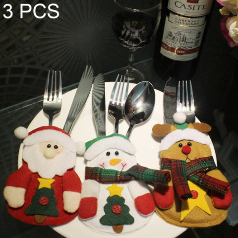 Set di 3 portaposate regalo per decorazioni natalizie 3 in 1, consegna in stile casuale, 3 in 1
