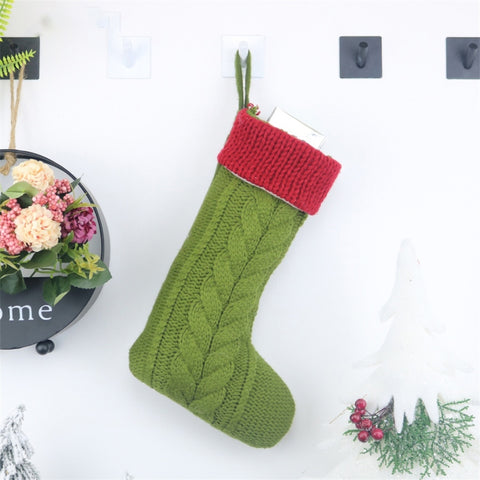CX20221 Sac cadeau pour les chaussettes de naissance en lana lavorata a maglia Décoration pendante pour l'arbre de Noël