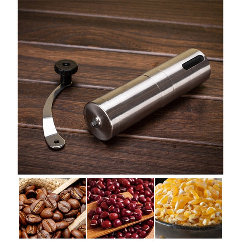 Macinacaffè manuale a manovella in acciaio inossidabile con macina conica portatile, capacità: 40 g, Stainless Steel Capacity: 40g