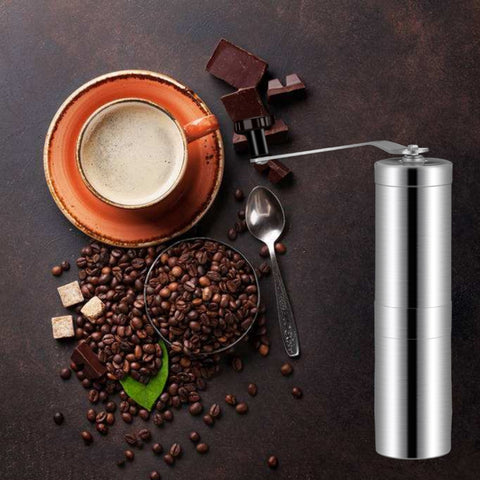 Macinacaffè manuale a manovella in acciaio inossidabile con macina conica portatile, capacità: 40 g, Stainless Steel Capacity: 40g