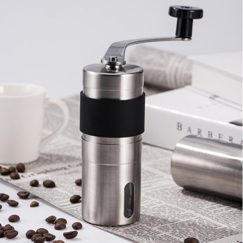 Macinacaffè manuale a manovella in acciaio inossidabile con macina conica portatile, capacità: 30 g, Capacity: 30g