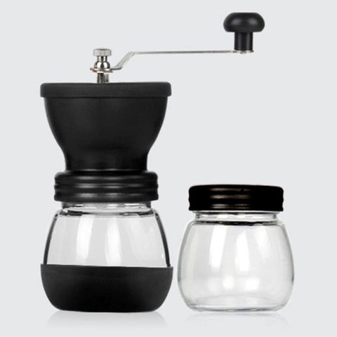 Mulino conico portatile Macinino manuale per spezie Erbe Macinino a mano Macinino per chicchi di caffè con vaso di tenuta, With Seal Pot