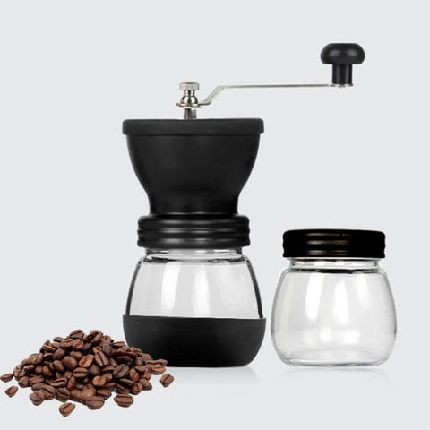 Mulino conico portatile Macinino manuale per spezie Erbe Macinino a mano Macinino per chicchi di caffè con vaso di tenuta, With Seal Pot