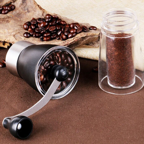 Macinacaffè Manuale con Macinatore per Spezie ed Erbe Aromatiche, Conico Portatile, Capacità 36g - Macina Caffè e Spezie