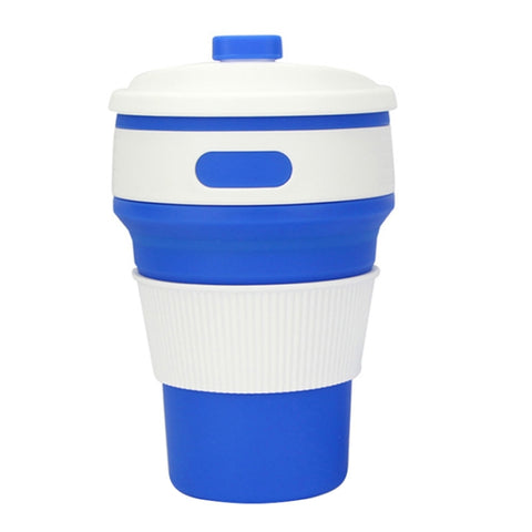 Tazza da viaggio multifunzione pieghevole portatile in silicone da 350 ml