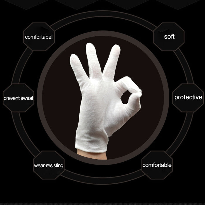 12 Pairs Pure Cotton Working Gloves, Medium Thick Size：Free Size, Medium Thick, Size：Free Size