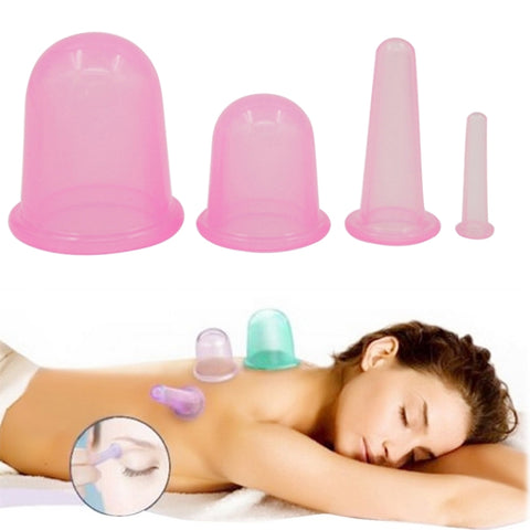 Coppette in Silicone Sottovuoto 4 in 1 per Massaggio del Corpo -