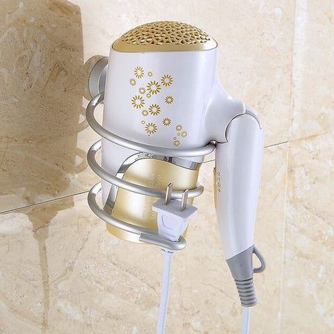 Supporto per asciugacapelli, supporto da parete, supporto per appendiabiti, gancio per organizzatore, staffa a spirale per bagno, Simple Style