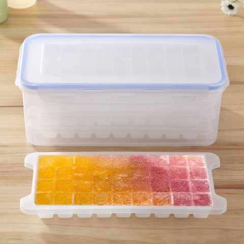 Petits plateaux carrés pour moules à glace Moule multicouche avec couvercle Boîte de conservation de la glace, 4 couches, 4 Layers