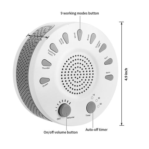 Dispositivo per il Sonno con Rumore Bianco e Musica Temprata -