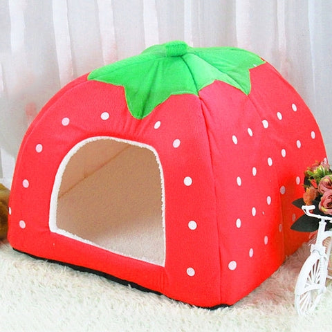 Nido per animali domestici pieghevole a forma di fragola - Taglia S -