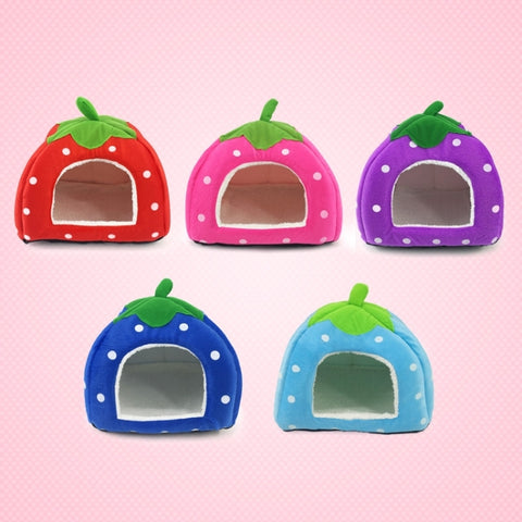 Nido per animali domestici in peluche corto pieghevole a forma di fragola, taglia: M, Rosso, Taglia M, Rosa, Taglia M, Blu, Taglia M, Viola, Taglia M, Blu scuro, Taglia M