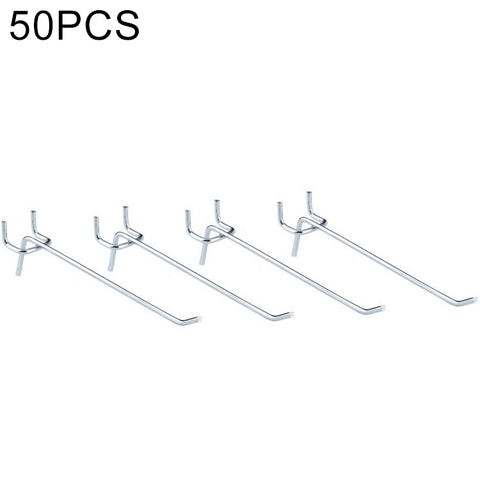 Piastra forata per mensola con gancio a muro per pannello forato per negozio di abbigliamento da 10 pezzi, passo del foro: 2,5 cm, lunghezza: 15 cm, diametro del filo: 3,3 mm, Length: 15cm