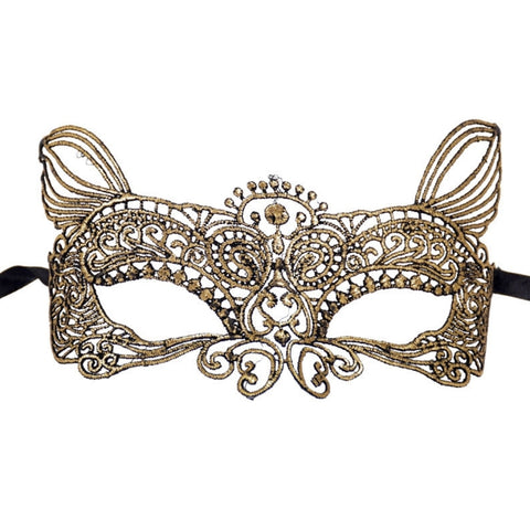 Maschera da re gatto in pizzo abbronzante da donna sexy da ballo in maschera di Halloween, Bronzing Cat King