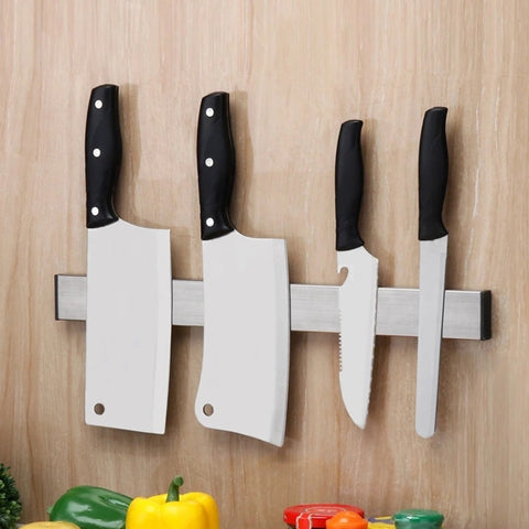 Portacoltelli magneto a parete in acciaio inossidabile 304 avec punzonatura gratuita da cucina, dimensions: 41x4x1,5 cm, Taille:41x4x1.5cm