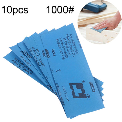 Carta vetrata per molatura per lucidatura a umido ea secco, grana 1000, 10 pezzi, dimensioni: 23 x 9 cm, Grit 1000