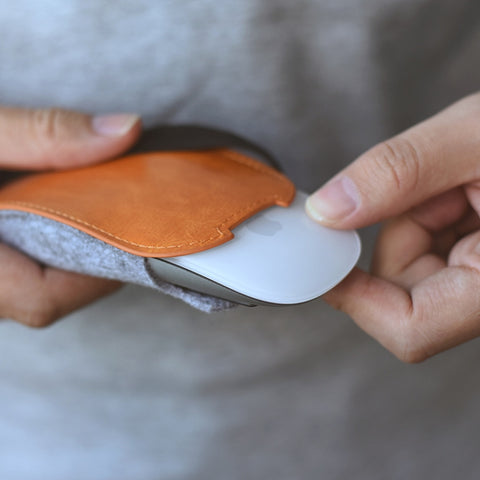 Borsa Portaoggetti in Feltro per Apple Magic Mouse 2 - Pelle PU