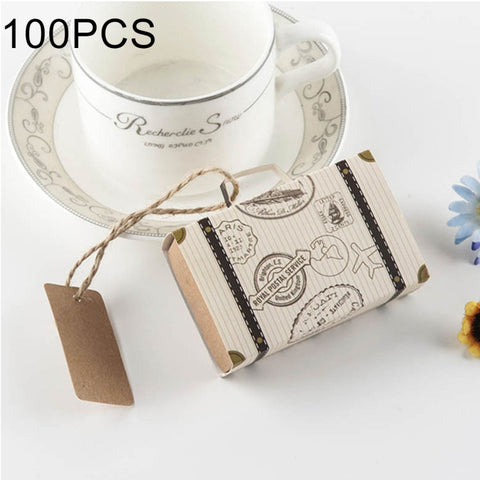 Mini valises pour courgettes du mariage originales de 100 pièces, dimensions: 8 x 5 x 2,5 cm, en forme de valise