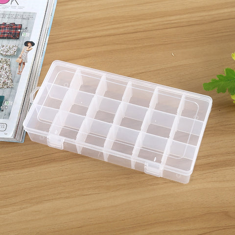 Scatola di immagazzinaggio del contenitore dell'organizzatore di plastica Scatola di immagazzinaggio di 18 slot Scomparto a griglia rimovibile per gioielli Orecchini Gancio da pesca Piccoli accessori, 18 Slots