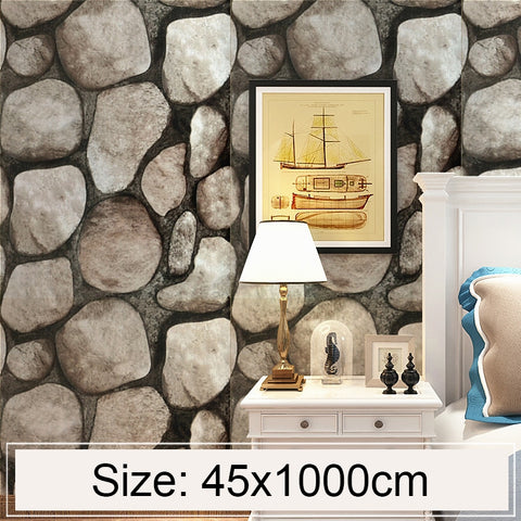 Carta da Parati Adesiva 3D in Pietra Boulder per Camera da Letto e