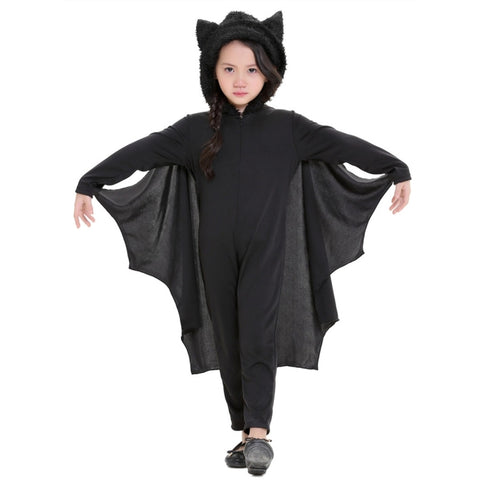 Costume di Halloween Bambini Tuta Stile pipistrello Costumi Cosplay Tuta da palcoscenico Taglia: S, Altezza consigliata: 105-115 cm, Taglia: S Bambini