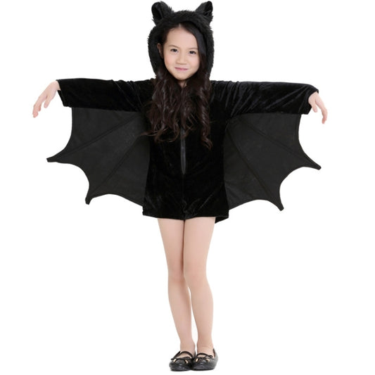 costume-di-halloween-per-bambini-e-donne-pipistrello-vampiro-abbigliamento-spettacolo-teatrale-abbigliamento-cosplay-taglia-s-busto-82-cm-vestiti-lunghi-62-cm-altezza-consigliata-120-135-cm-size-s-children - immagine 1