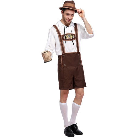 Costume di Halloween Uomo Costume da birra Oktoberfest Abiti stile inglese Performance sul palco Abbigliamento cosplay, Taglia:L, Busto: 100 cm, Girovita: 99 cm, Lunghezza vestiti: 69 cm, Pantaloni longhi: 50 cm, Taille: L Adulte