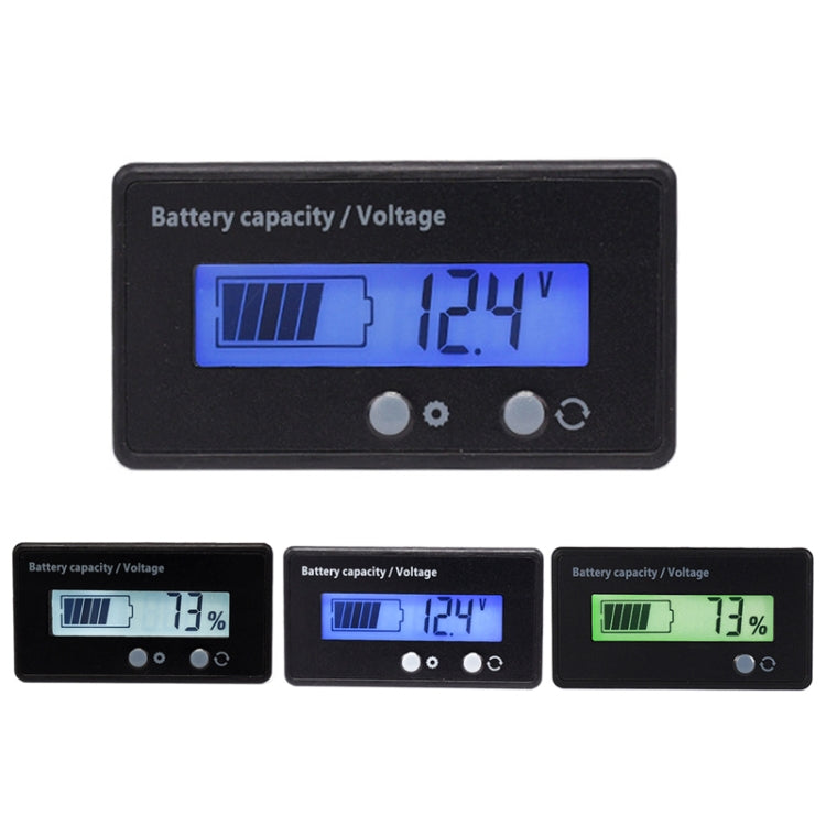 H6133 12V-84V Lead-acid Battery Voltage Tester Percentage Voltmeter Gauge Lithium Battery Status Monitor, 12V-84V Blue Light, 12V-84V Green Light       ...