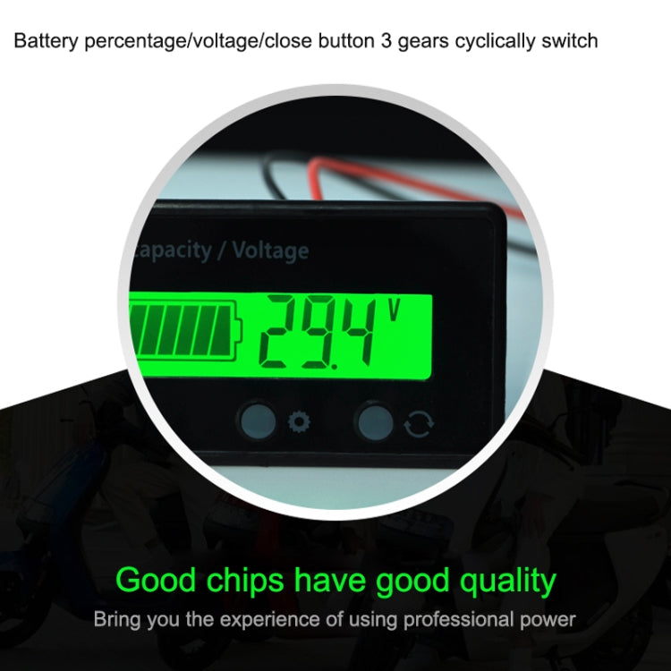 H6133 12V-84V Lead-acid Battery Voltage Tester Percentage Voltmeter Gauge Lithium Battery Status Monitor, 12V-84V Blue Light, 12V-84V Green Light       ...