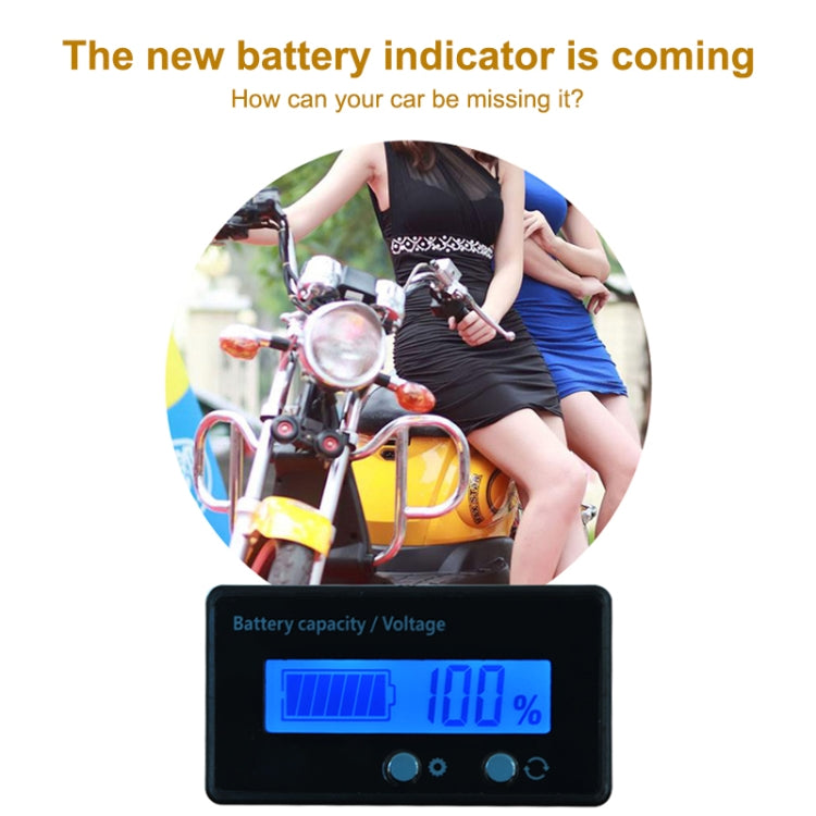 H6133 12V-84V Lead-acid Battery Voltage Tester Percentage Voltmeter Gauge Lithium Battery Status Monitor, 12V-84V Blue Light, 12V-84V Green Light       ...