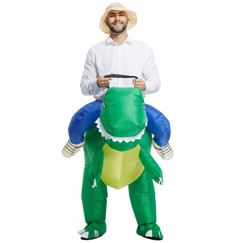 Costume de fête d'Halloween en polyester pour dinosaure gonflable personnalisé, hauteur consigliata: 1,6-1,9 m